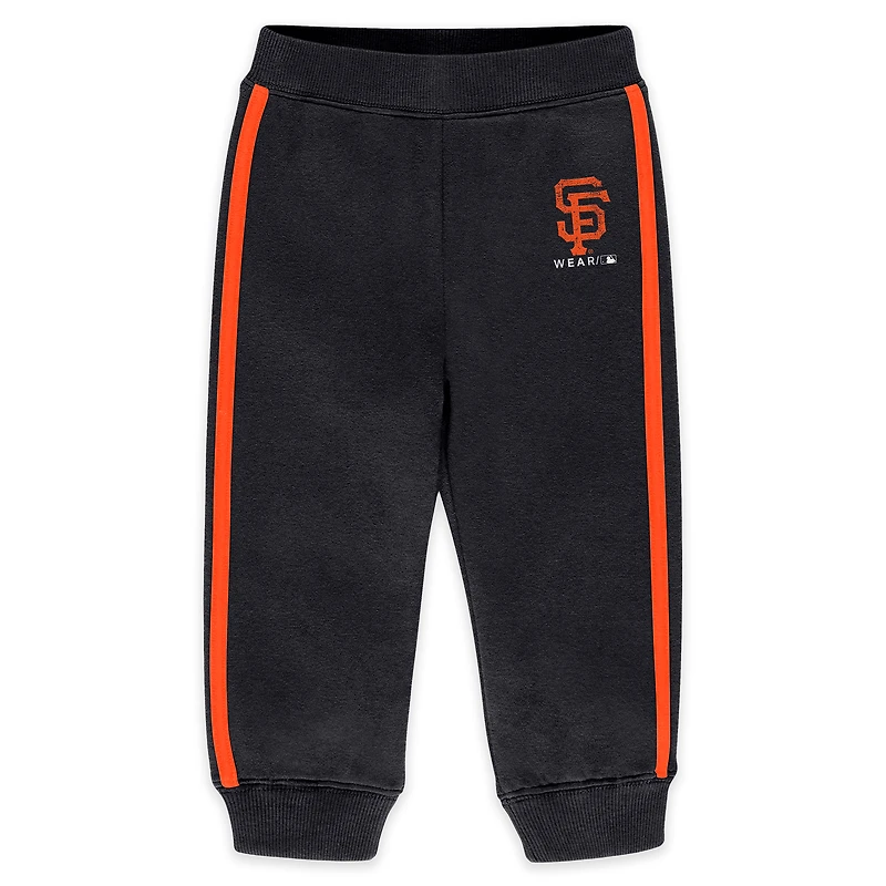Newborn WEAR by Erin Andrews  Black San Francisco Giants Fleece Crewneck and Pants Set