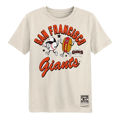 T-shirt de goûter Mitchell & Ness Natural San Francisco Giants pour enfants d'âge préscolaire