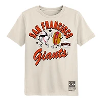T-shirt de goûter Mitchell & Ness Natural San Francisco Giants pour enfants d'âge préscolaire