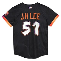 Maillot Nike Jung Hoo Lee pour enfant d'âge préscolaire, édition limitée City Connect 2025 des Giants de San Francisco, anthracite