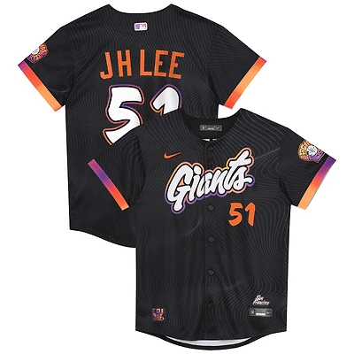 Maillot Nike Jung Hoo Lee pour enfant d'âge préscolaire, édition limitée City Connect 2025 des Giants de San Francisco, anthracite