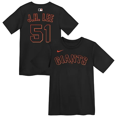 T-shirt Nike Jung Hoo Lee noir des Giants de San Francisco pour enfants d'âge préscolaire (nom et numéro)