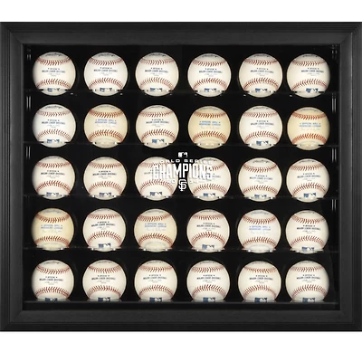 Vitrine encadrée noire pour 30 boules de baseball des Giants de San Francisco, champions des Séries mondiales 2014