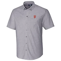 Chemise boutonnée à manches courtes en tissu Oxford extensible Cutter & Buck des Giants de San Francisco - Anthracite