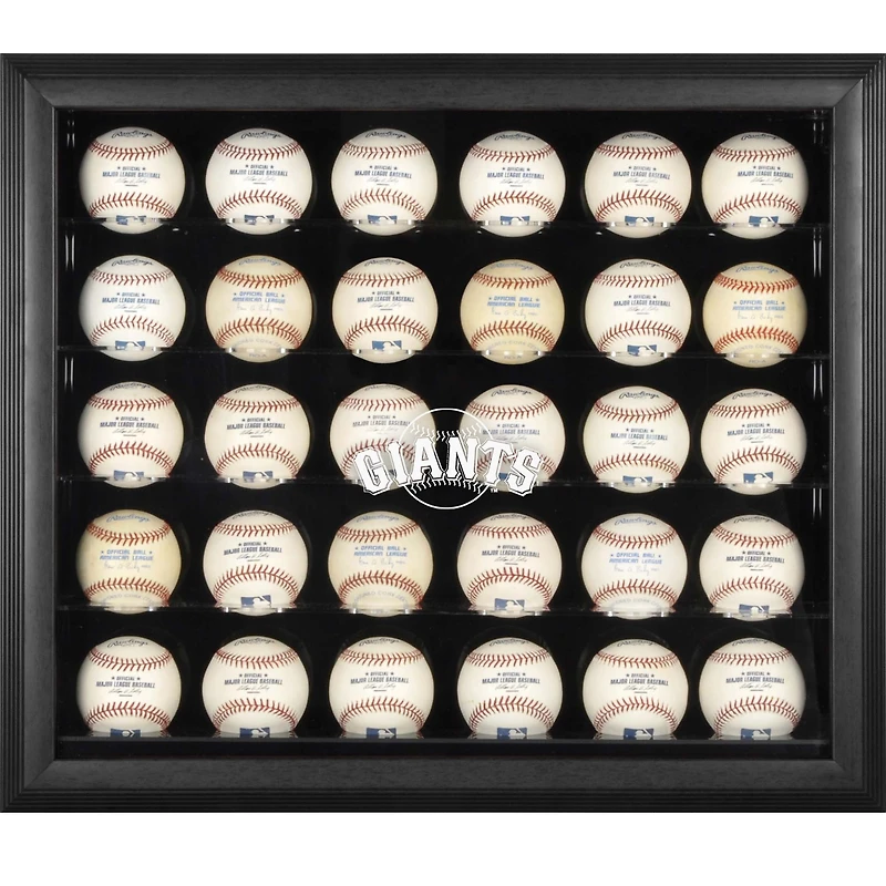 San Francisco Giants Logo Black Framed 30-Ball Display Case