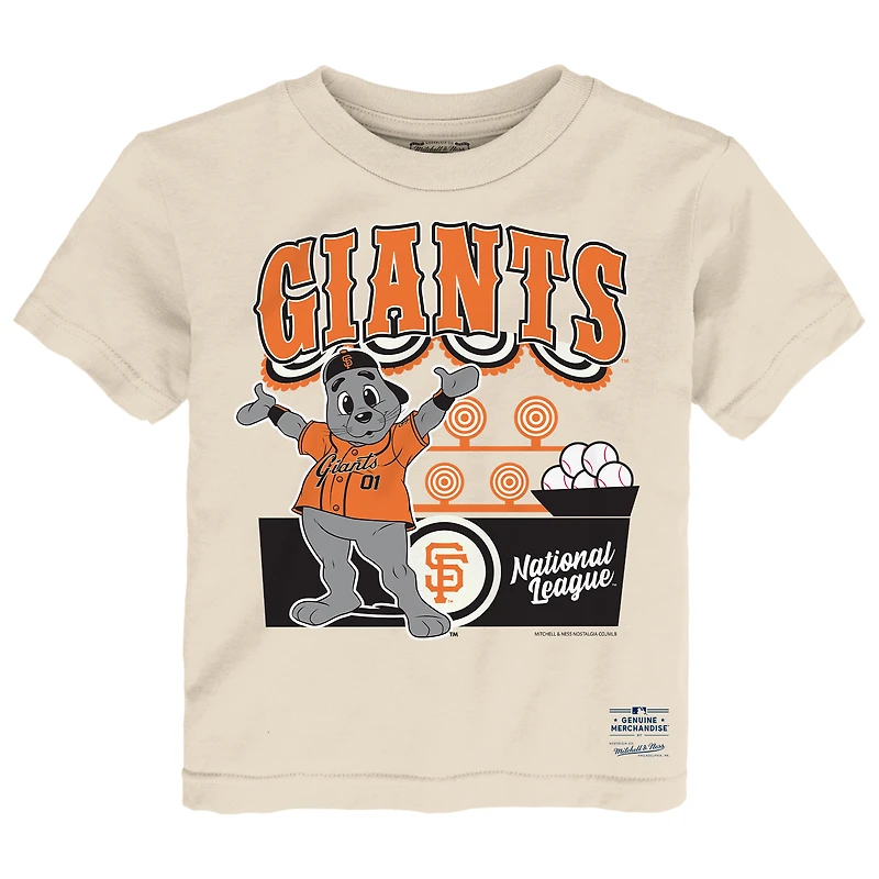 T-shirt Mitchell & Ness crème pour tout-petit San Francisco Giants « Step Back Up »
