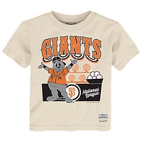 T-shirt Mitchell & Ness crème pour tout-petit San Francisco Giants « Step Back Up »