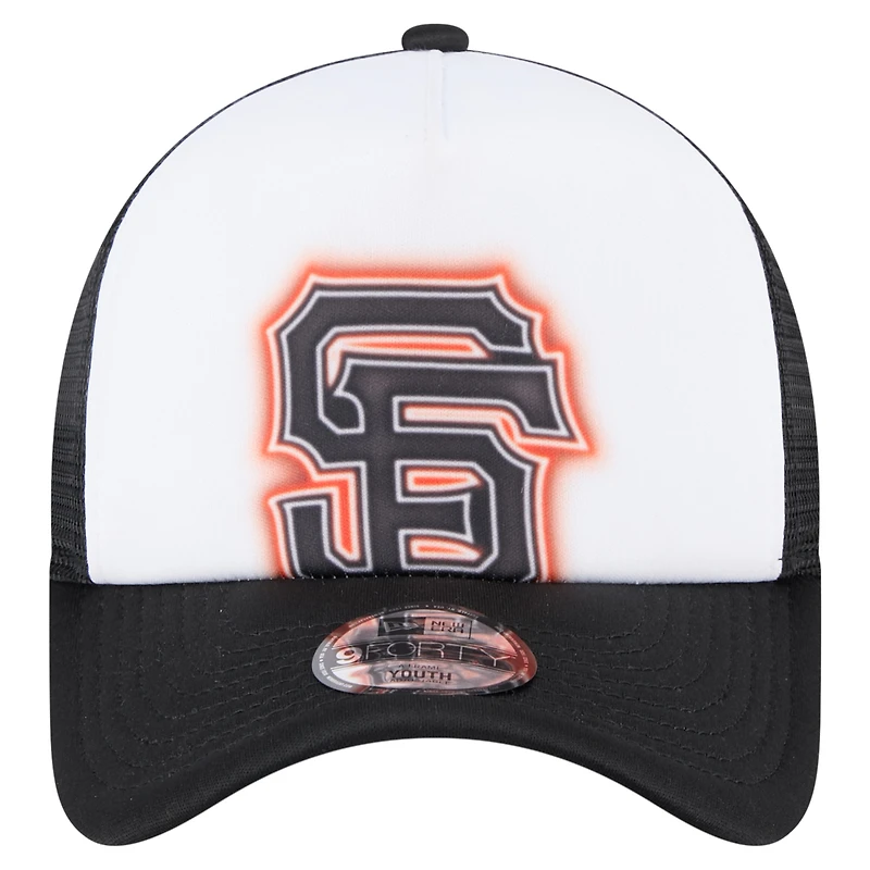 Toddler New Era  White/Black San Francisco Giants Painted A-Frame 9FORTY Trucker Adjustable Hat