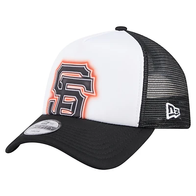 Toddler New Era  White/Black San Francisco Giants Painted A-Frame 9FORTY Trucker Adjustable Hat