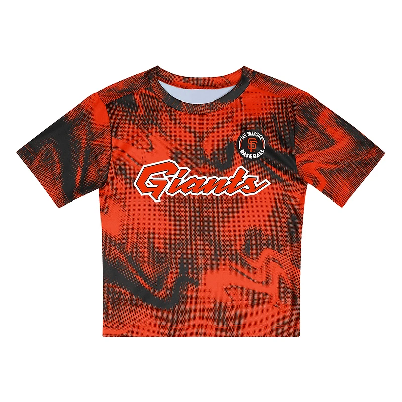 Ensemble t-shirt et short de frappeur champ intérieur orange/noir pour tout-petit des Giants San Francisco