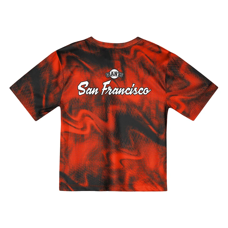 Ensemble t-shirt et short de frappeur champ intérieur orange/noir pour tout-petit des Giants San Francisco