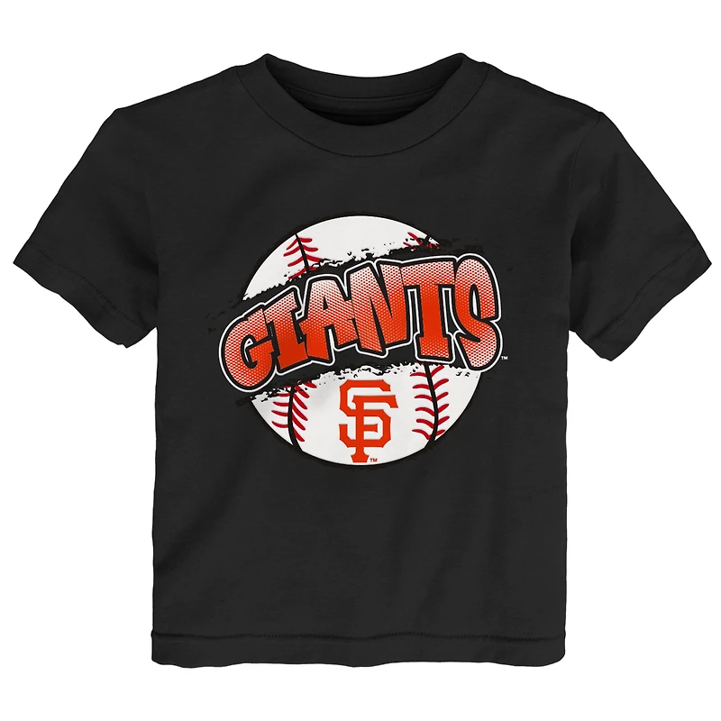 T-shirt noir Outerstuff pour tout-petit, motif balle fendue des Giants de San Francisco