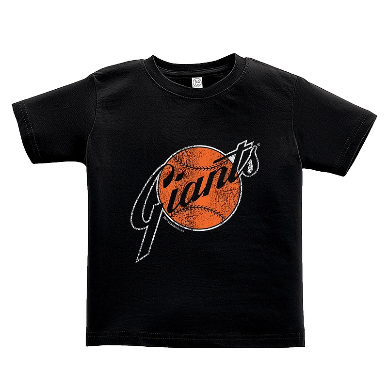 Ensemble de deux t-shirts doux comme du raisin pour tout-petits, collection Cooperstown des Giants San Francisco, noir/gris chiné