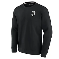 Sweat-shirt unisexe Fanatics noir San Francisco Giants ultra doux à col rond