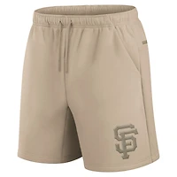 Unisex Fanatics Khaki San Francisco Giants Elements Super Soft Fleece Shorts