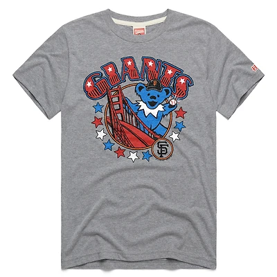 Unisex Homage Gray San Francisco Giants MLB x Grateful Dead Americana Tri-Blend T-Shirt