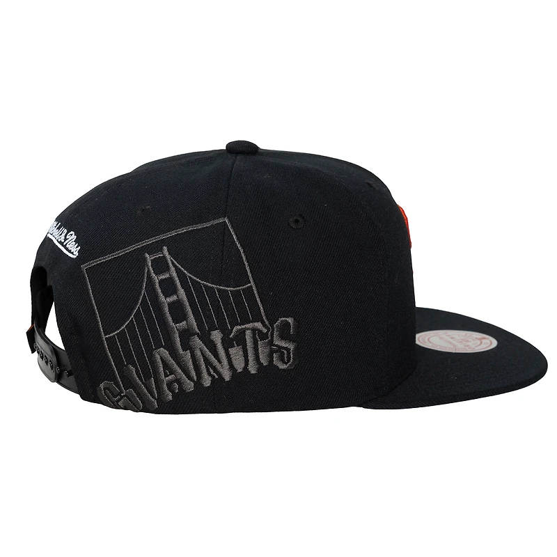 Unisex Mitchell & Ness  Black San Francisco Giants Side Logo Snapback Hat