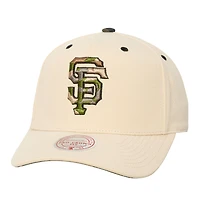 Unisex Mitchell & Ness Cream San Francisco Giants Camo Logo Pro Crown Snapback Hat
