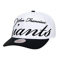 Unisex Mitchell & Ness White/Black San Francisco Giants XL Script Pro Crown Adjustable Hat