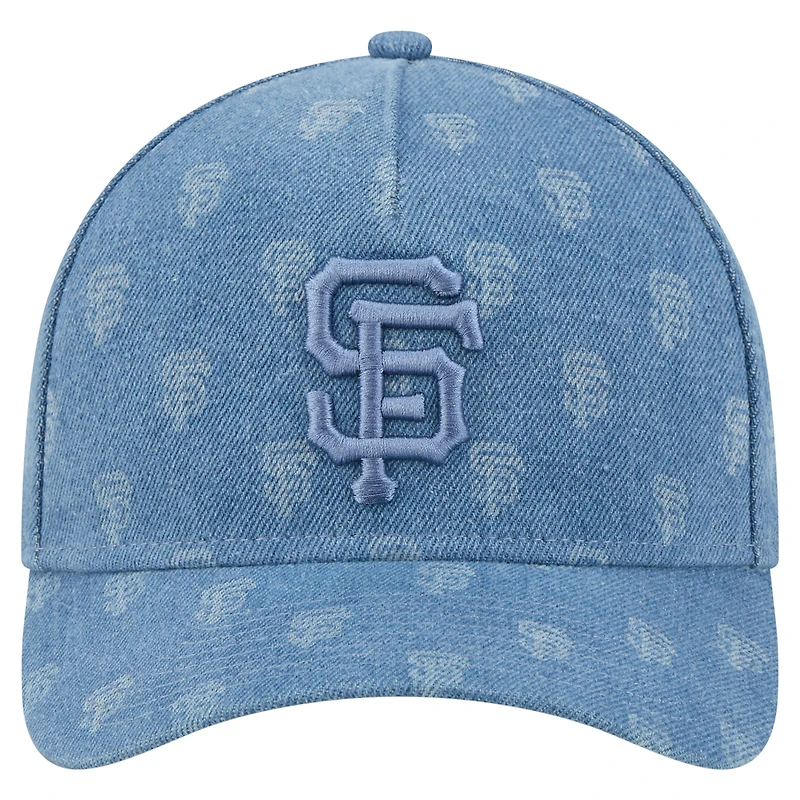 Casquette unisexe New Era Denim San Francisco Giants A-Frame 9FORTY ajustable