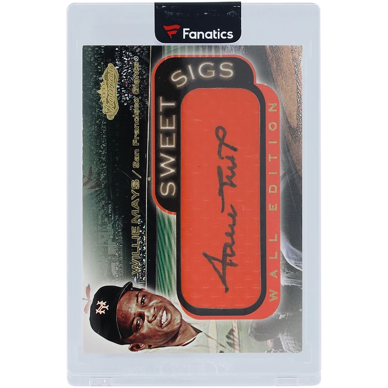 Carte dédicacée Willie Mays des Giants de San Francisco 2001 Fleer Showcase Sweet Sigs Wall Edition #NNO
