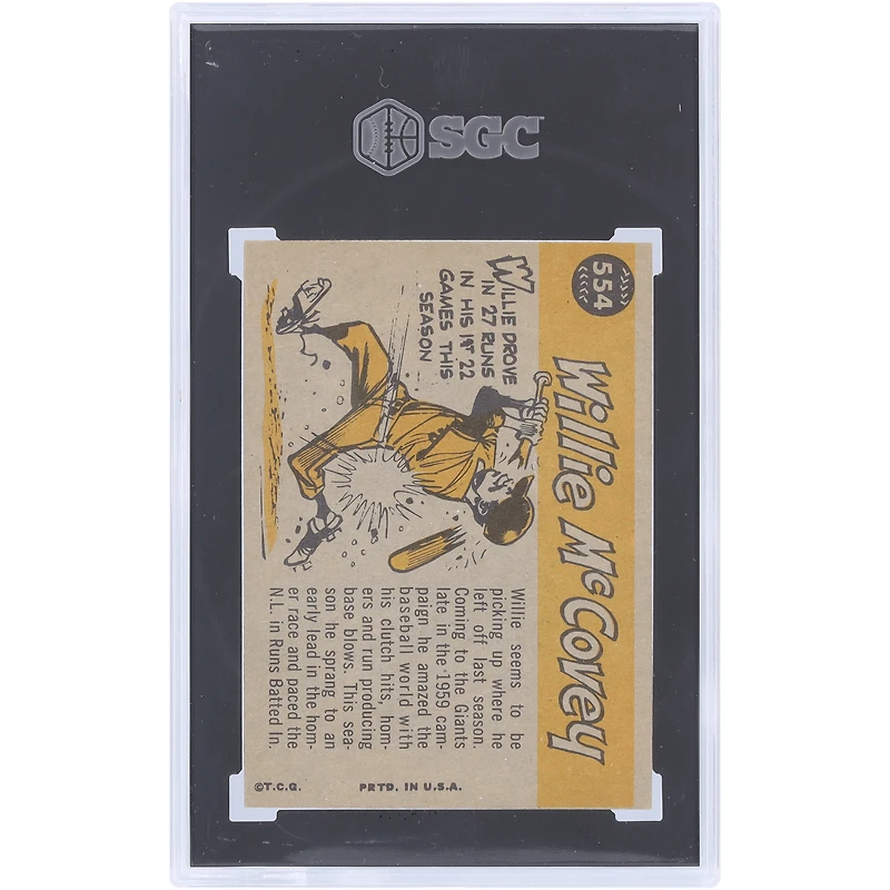 Willie McCovey San Francisco Giants 1960 Topps All-Star #554 SGC Authentifié 5 Cartes