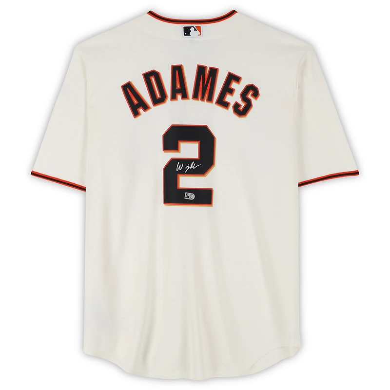 Maillot réplique Nike crème autographié par Willy Adames des Giants de San Francisco