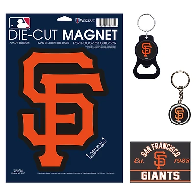 Lot de 4 porte-clés et aimants WinCraft San Francisco Giants