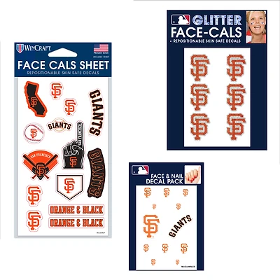 WinCraft San Francisco Giants Ensemble de tatouages ​​sans eau 4" x 7"