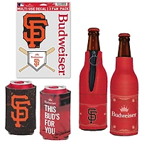 WinCraft San Francisco Giants MLB x Budweiser Can Cooler, Bottle Cooler & Decal Pack