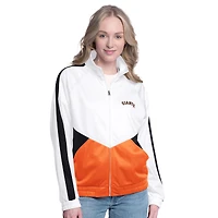 Women's G-III Sports by Carl Banks  White/Black San Francisco Giants Rally Rhinestone Raglan Full-Zip Track Jacket