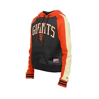 Sweat à capuche court manches raglan Cooperstown Collection de San Francisco Giants New Era pour femme, noir