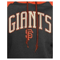 Sweat à capuche court manches raglan Cooperstown Collection de San Francisco Giants New Era pour femme, noir