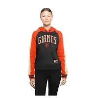 Sweat à capuche court manches raglan Cooperstown Collection de San Francisco Giants New Era pour femme, noir