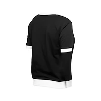 T-shirt col en V à strass noir pour femme San Francisco Giants Game Day New Era