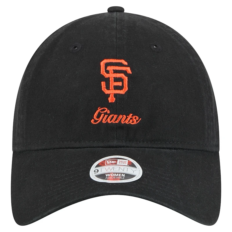 Casquette ajustable New Era noire San Francisco Giants Preppy Team 9TWENTY pour femme