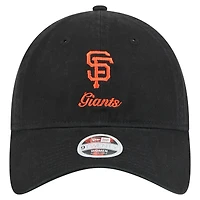 Casquette ajustable New Era noire San Francisco Giants Preppy Team 9TWENTY pour femme