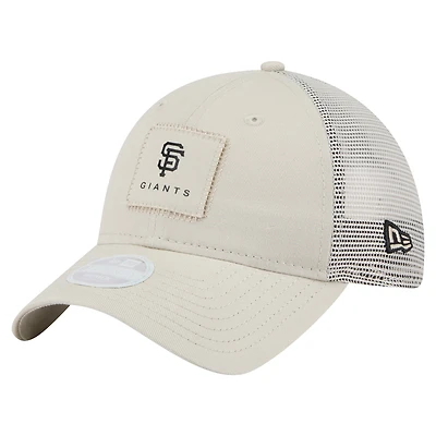 Casquette ajustable 9TWENTY à point carré beige clair New Era pour femme des Giants de San Francisco