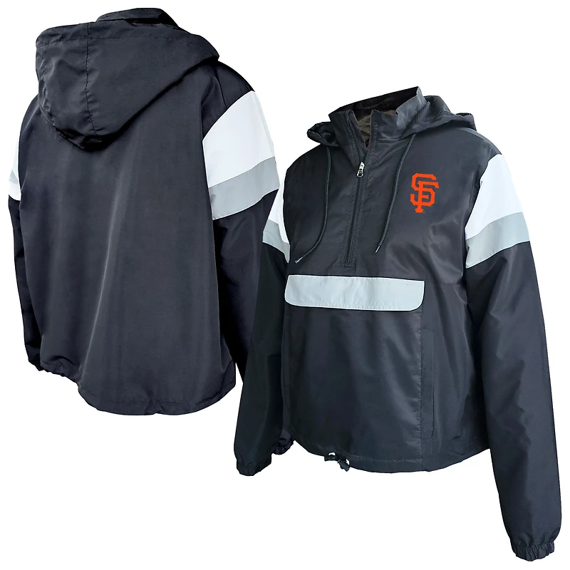 Sweat à capuche anorak grande taille pour femme Profile Black San Francisco Giants, pull fermeture éclair quart de tour