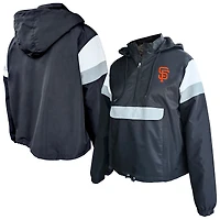 Sweat à capuche anorak grande taille pour femme Profile Black San Francisco Giants, pull fermeture éclair quart de tour