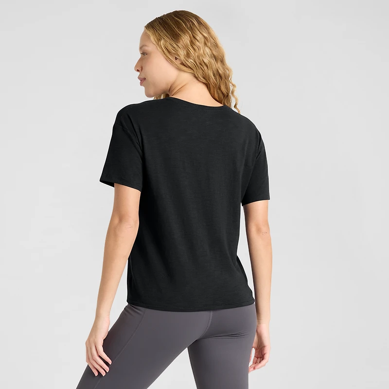 Women's Profile  Black San Francisco Giants Plus Wordmark Notch Neck T-Shirt