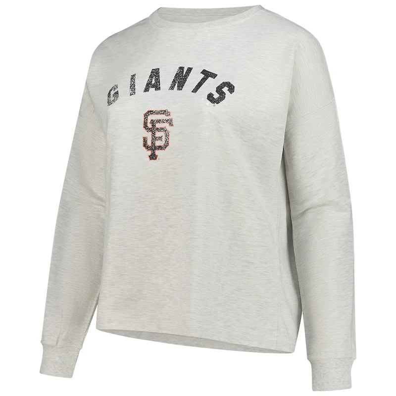 Women's Profile  Heather Gray San Francisco Giants Plus French Terry Pullover Sweatshirt