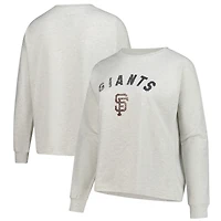 Sweat-shirt en molleton français grande taille pour femme, gris chiné, des Giants de San Francisco