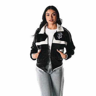 Women's The Wild Collective  Black San Francisco Giants Corduroy Full-Zip Jacket