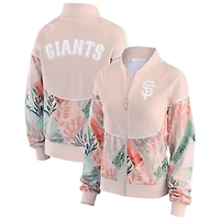 Veste de survêtement zippée entièrement raglan des Giants San Francisco pour femmes WEAR by Erin Andrews Sand