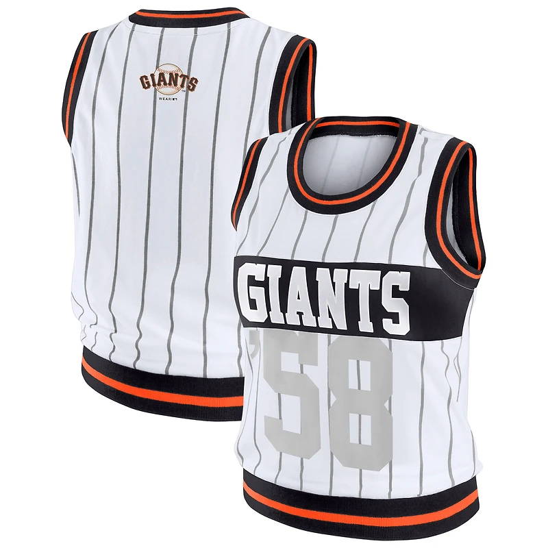 Débardeur sportif blanc des Giants de San Francisco pour femmes WEAR by Erin Andrews