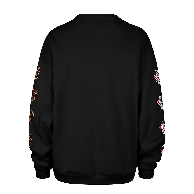 Women's '47  Black San Francisco Giants Trendy Team Go Big Oversized Sweatshirt