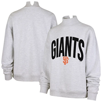 Sweat-shirt à col montant Subtle Muse pour femme, gris chiné, San Francisco Giants, modèle 47