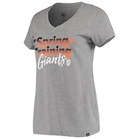 T-shirt à encolure en V d'entraînement printanier des Giants de San Francisco '47 gris chiné pour femme