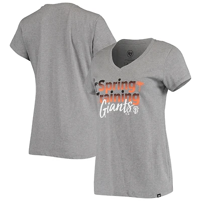 T-shirt à col en V dégradé gris chiné pour femme, modèle 47, San Francisco Giants Spring Training